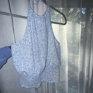 Floral Blue Halter Top